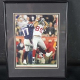 Framed picture from 2008 Super Bowl David TyreePatriots vs Giants