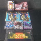 Misc lot Star Wars puzzle pack coloring books large Poke Mon cards Iron Man 3D deco light license
