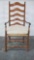 vintage 5 slat wood W/wicker seat chair