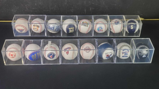 18 promotional team/player commemorative baseballs