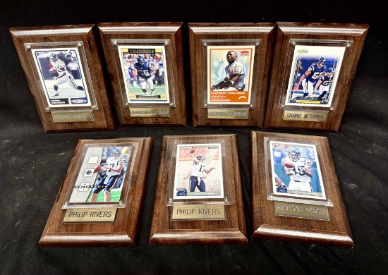 Chargers Sports Cards on Plaques Philip Rivers, Ladainian Tomlinson, Shawne Merriman Gates