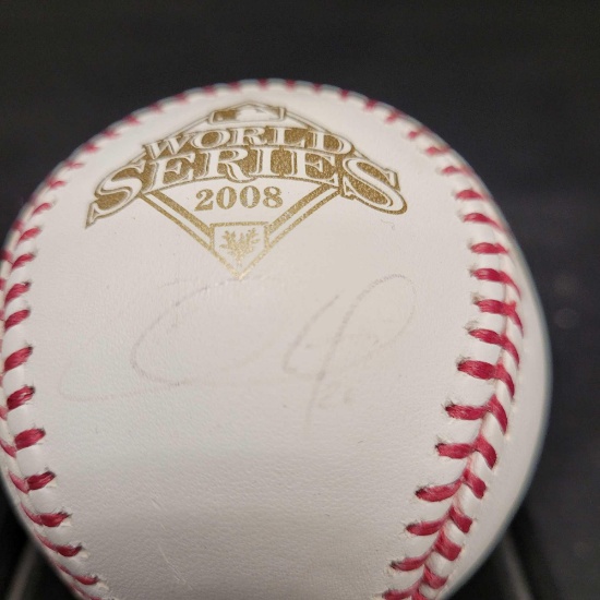 Cole Hamels 2008 world series signed baseball