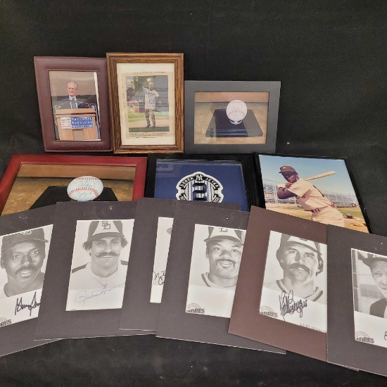 lot of baseball pictures with signature