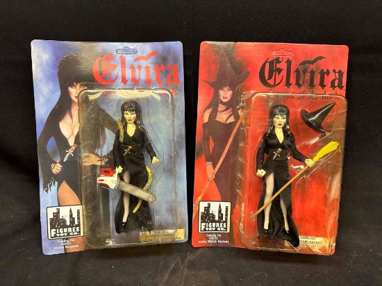 Vintage 1998 Elvira Action Figures 6 In Action Figures Regular Elvira and Witch Variant