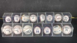 15 San Diego Padres players numbered balls