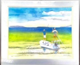 Framed Art Hunting Bonefish Islamarada from RE Bye 6/93