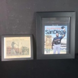 2 framed Tony Gwynn memorabilia pieces