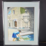 Framed artwork St.Padd Vence W/signature 1985