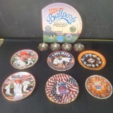 4 Hallmark baseball decor of HOF players 6 sports collectors plates