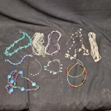 lot of necklaces beads, stones,