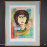 Framed artwork titled Woman Of Color signed John Noel