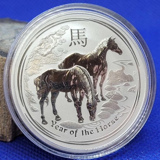 2014 Year of the horse 1oz .999 silver Round coin