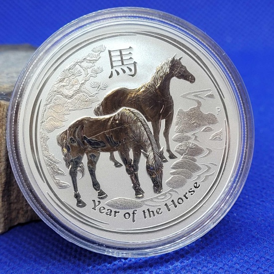 2014 Year of the horse 1oz silver Round coin