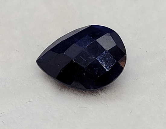 Stunning Deep Blue pear/checker board cut Sapphire gemstone 2.78ct Amazing cut