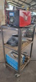 Industrial Welding Cart Set Up, x2 Welder Units, Lincoln Wire Fed, Old School Stick Welder, Mask