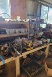 Shelving Contents, Tons of Hydraulic Parts, Jack Stands, Tools, Material