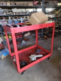 Metal Rolling Cart w/ Contents, Misc Parts
