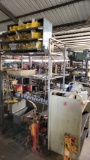 Industrial Shelving w/ Contents, Hydraulic Parts, Simplex Jack Stands, Large Sockets, Misc