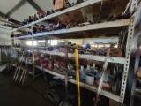 Industrial Shelving w/ Contents, Hydraulic Parts, Jack Stands, Materials