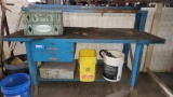 Industrial Work Bench w/ Contents, Extension Cords, Hydraulics