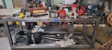 Industrial Work Bench w/ Leroy Lettering Tools, Bench Grinder, Jack Stand