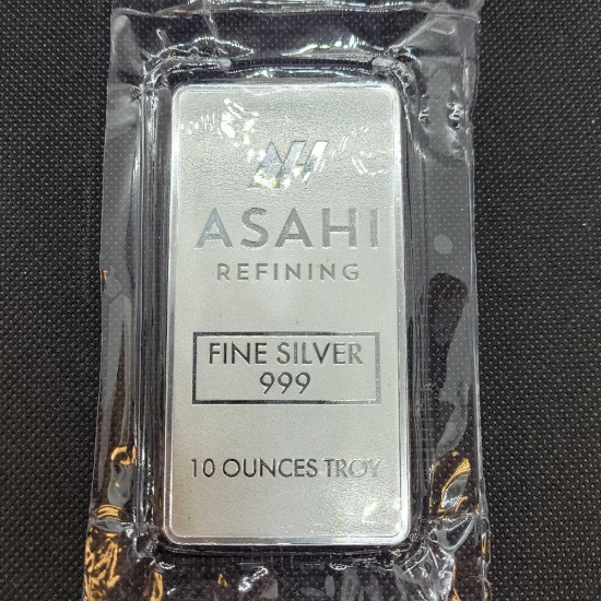 Asahi Refining 10 oz .999 fine silver bar