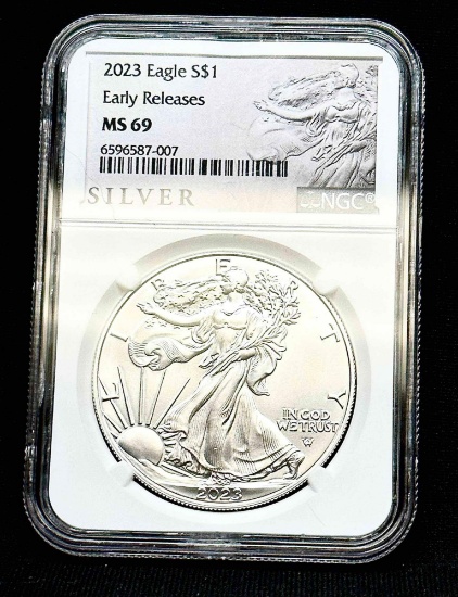 2023 Silver Eagle s$1 MS 69 NGC Graded Coin