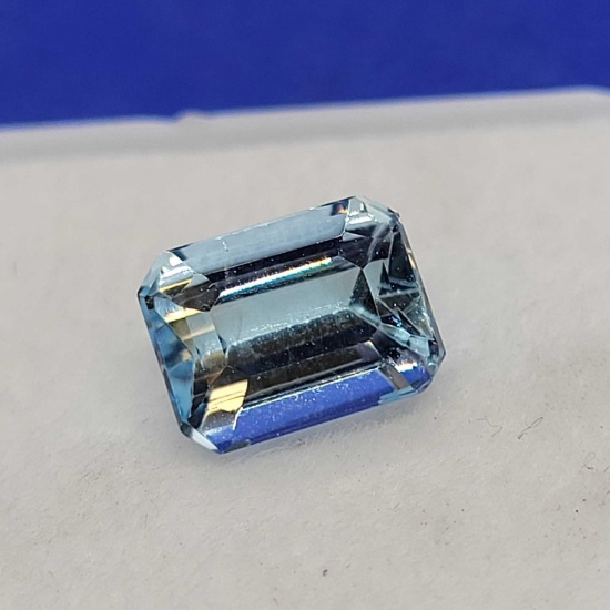Emerald Cut Sea blue Topaz gemstone 2.175 cts