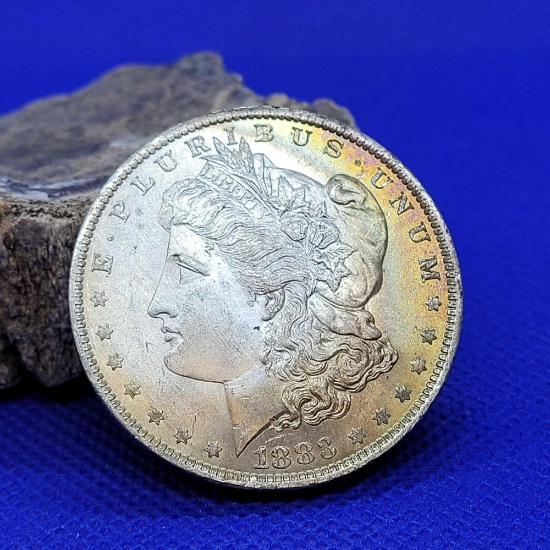1883-O Morgan Silver Dollar 90% silver coin Toned