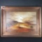Framed oil on canvas abstract landacape signed c. stewart