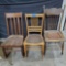 Lot of 3 vintage wood chairs 2 rocking chair