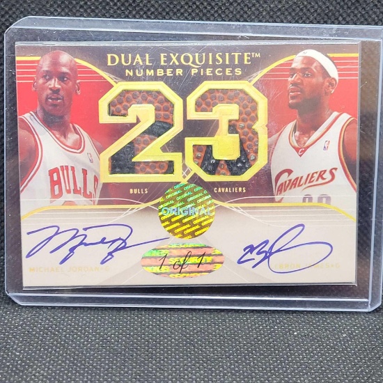 1 of 1 custom Cut Michael Jordan and Labron James patch card