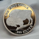 1 Troy Oz .999 fine siler Buffalo round coin