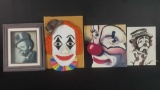 Lot of 4 Clown pictures/art