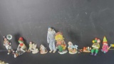 Lot of approx 12 clown themed decor figurines