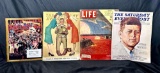 4 Iconic Vintage Magazines. Life , Saturday Evening Post, 1000th Rolling Stone more