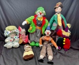 Large Lot of Clown Collectible Dolls