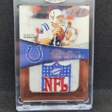 1 of 1 Custom Cut Peyton Manning Jersey patch card