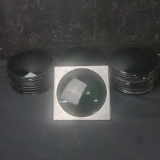 Lot of approx. 30 antique Kopp green 5.75in light lenses