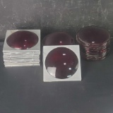 Lot of approx. 30 red antique Kopp 5.75in light lenses