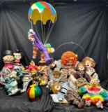 Large Lot of Clown Collectibles. Dolls, Hanging Decor more