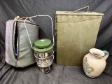 Oil Lantern, Military case and Vino Vase