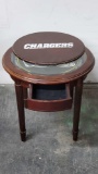 San Diego Chargers single drawer end table W/middle glass and wood cover
