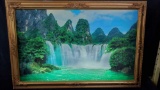 Framed light up motion waterfall W/sound