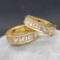 18kt Gold Small Hoop Earrings with Set Diamond