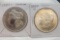 (2) 1884-O Morgan Silver Dollars 90% silver coins