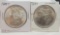 (2) 1887 Morgan silver dollar 90% silver coins