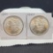 (2) 1889 Morgan silver dollars 90% silver coins