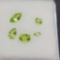 (5) Peridot gemstones Round Fancy pear cuts 1.798ct