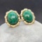 14kt gold Earrings with Green Stones